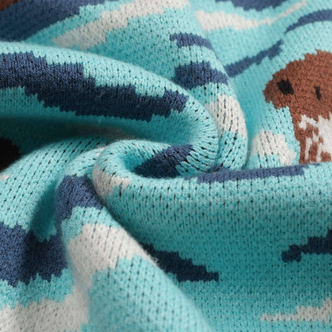 Men's vintage ocean jacquard vintage knitwear