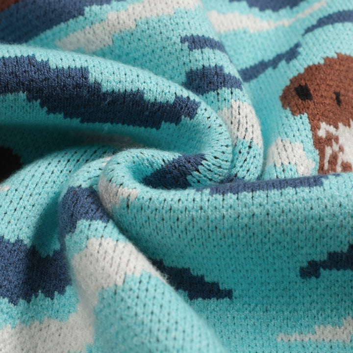 Men's vintage ocean jacquard vintage knitwear