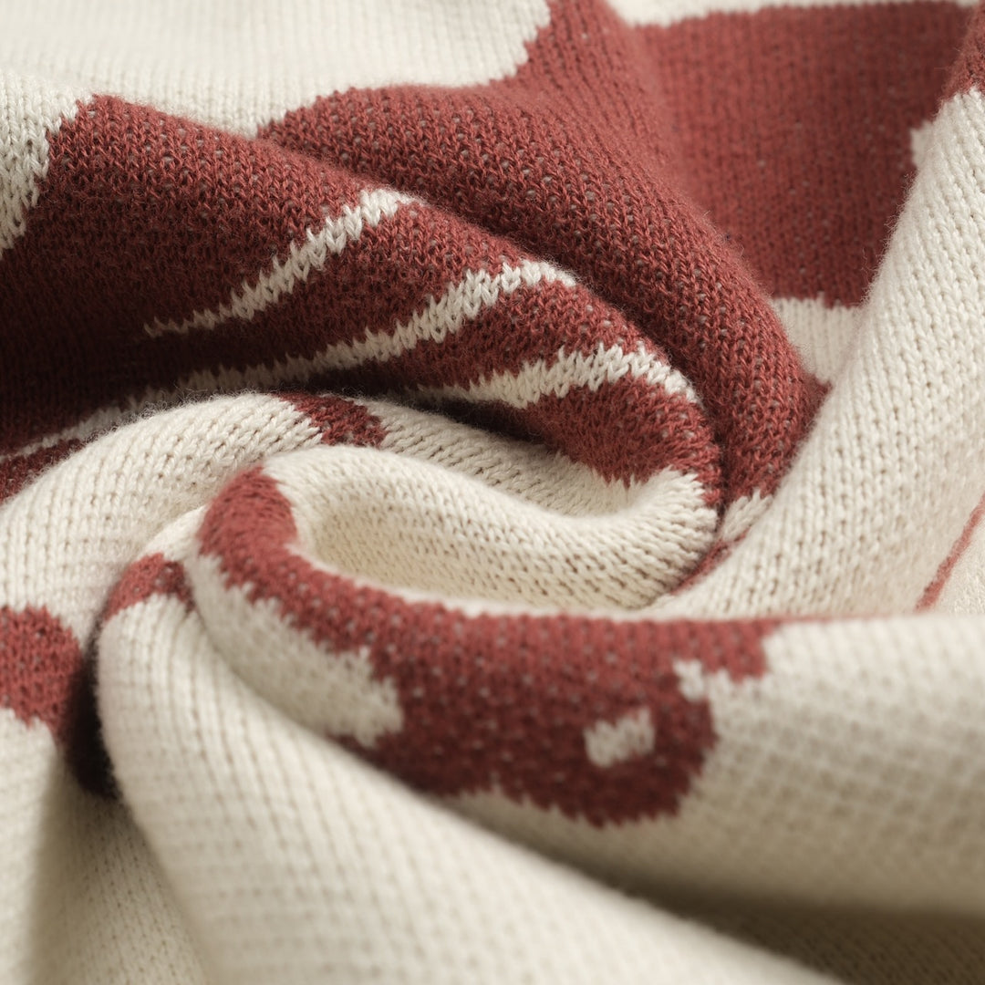 Malhas xadrez feminina branca damasco retrô pássaro gola redonda