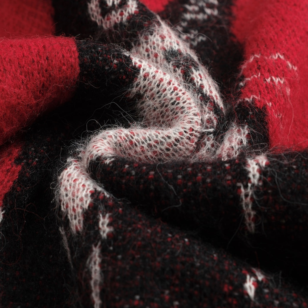 Malhas jacquard femininas com flor de gato vermelho