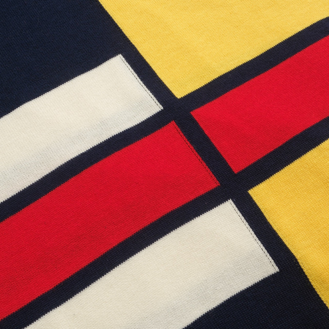 Women's dark blue striped vintage knit skirt