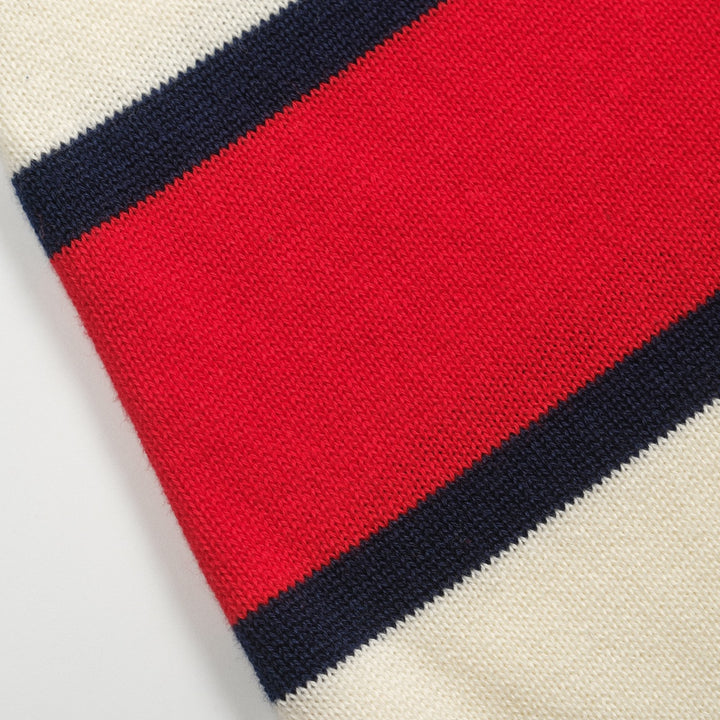 Women's dark blue striped vintage knit skirt