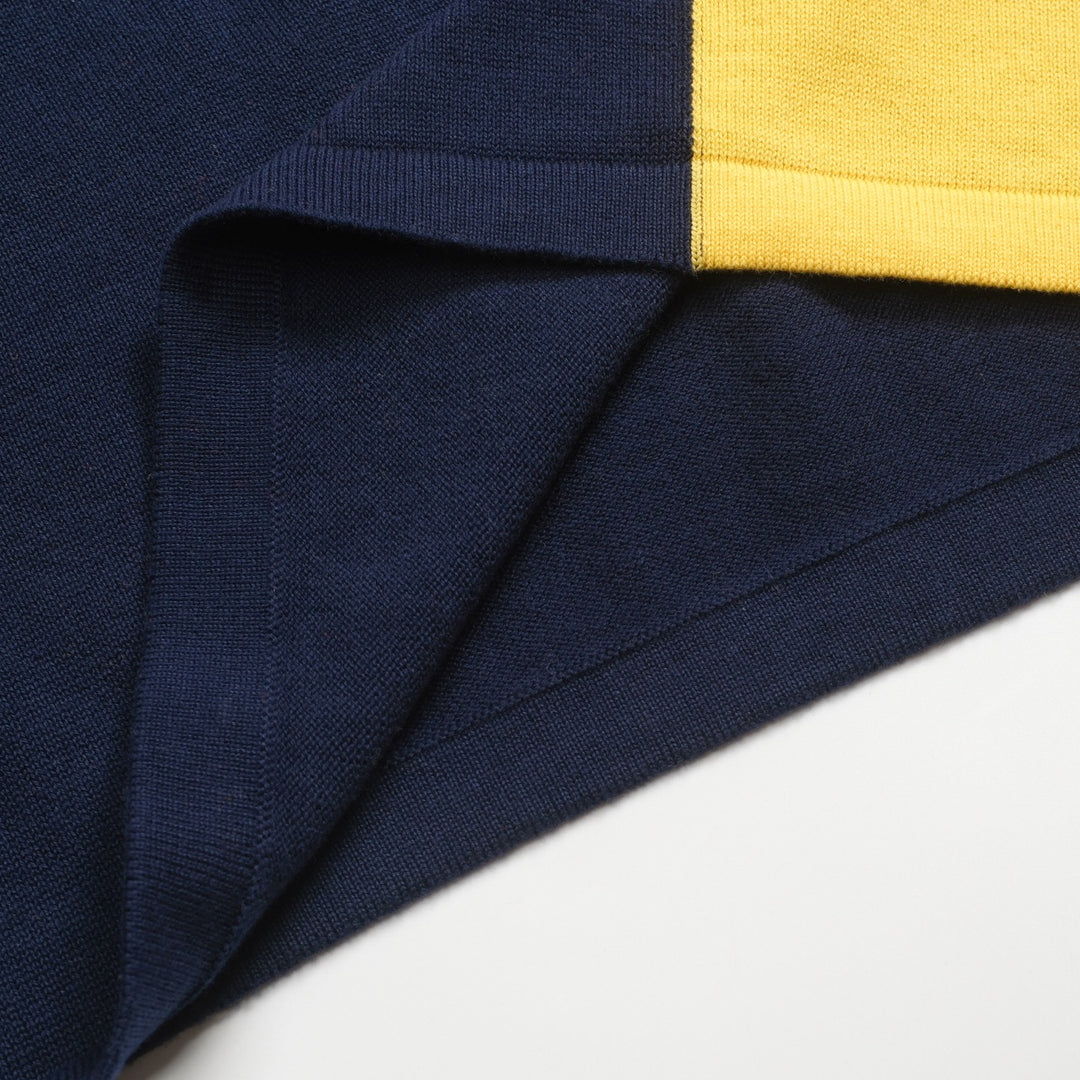 Women's dark blue striped vintage knit skirt