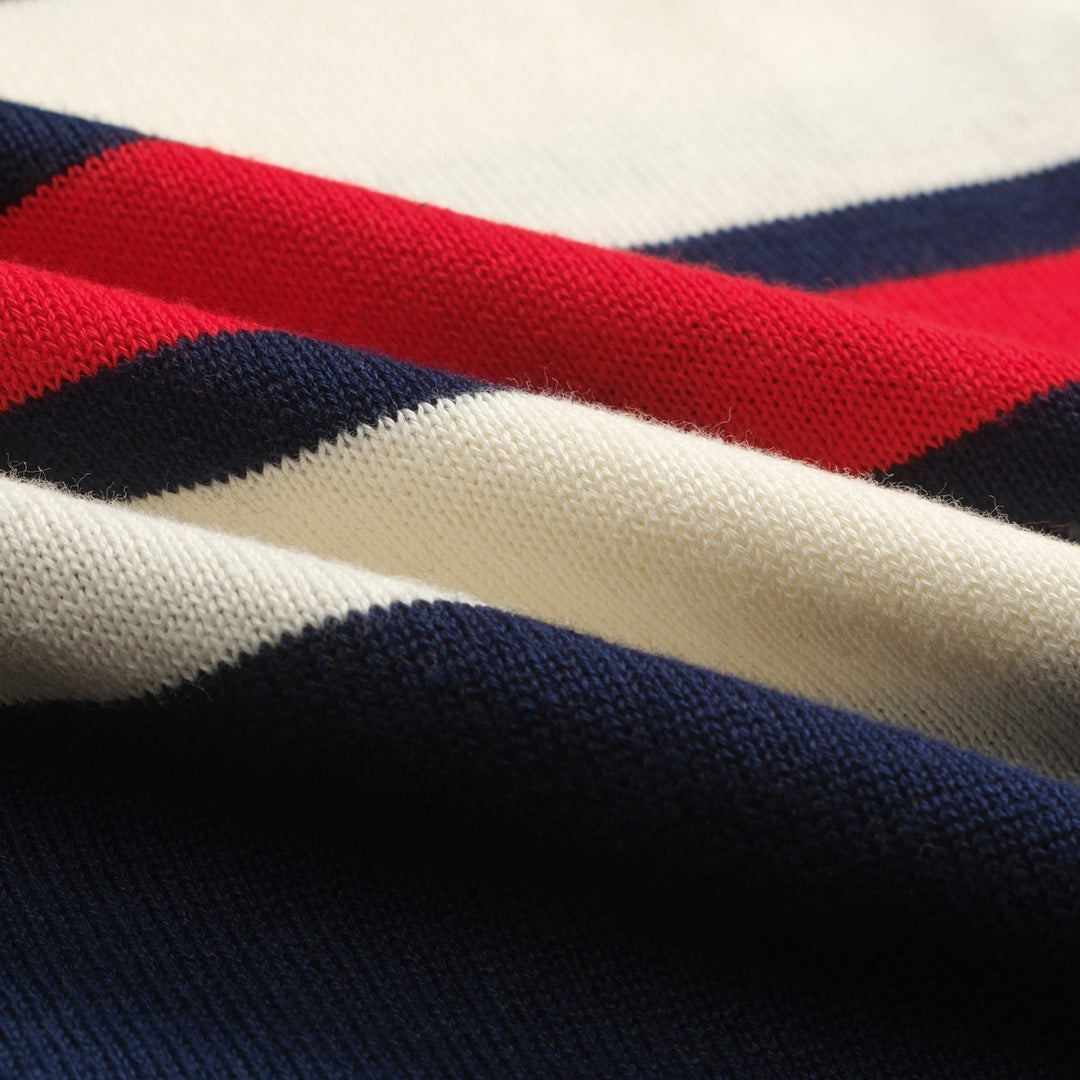 Women's dark blue striped vintage knit skirt