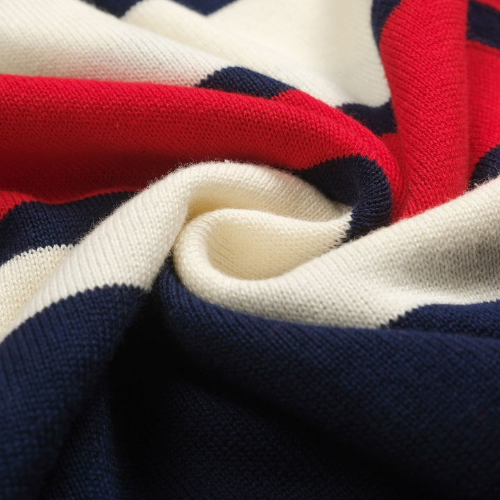 Women's dark blue striped vintage knit skirt