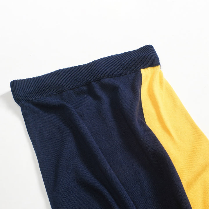 Women's dark blue striped vintage knit skirt