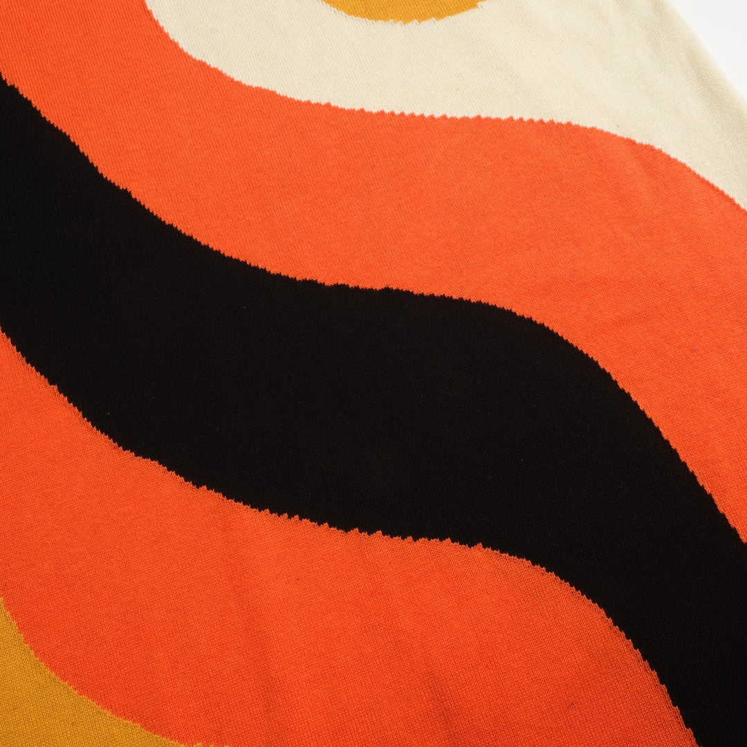 Women's black vintage striped knitted skirt