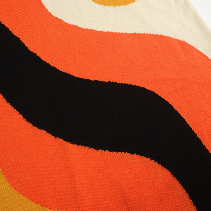 Women's black vintage striped knitted skirt