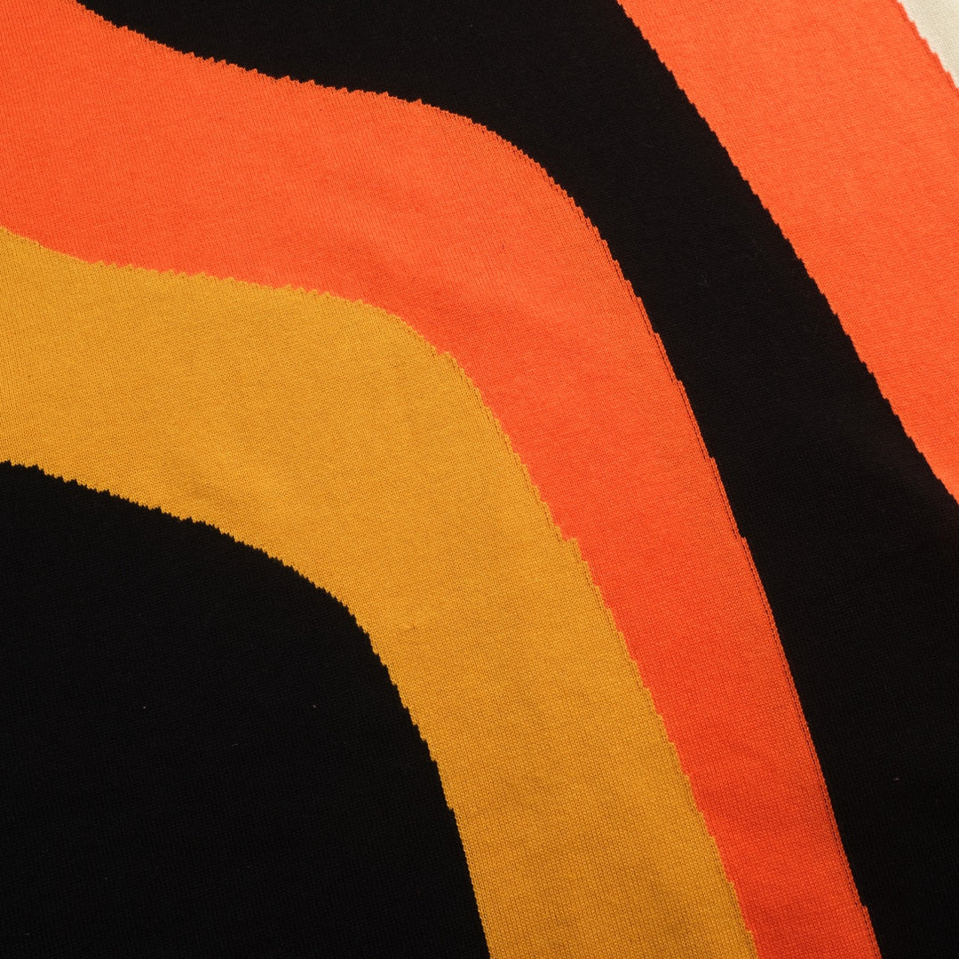 Women's black vintage striped knitted skirt