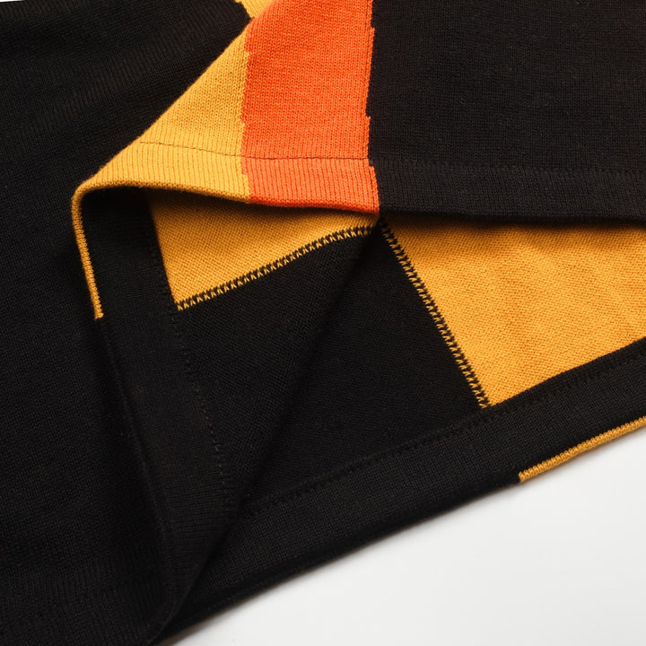 Women's black vintage striped knitted skirt