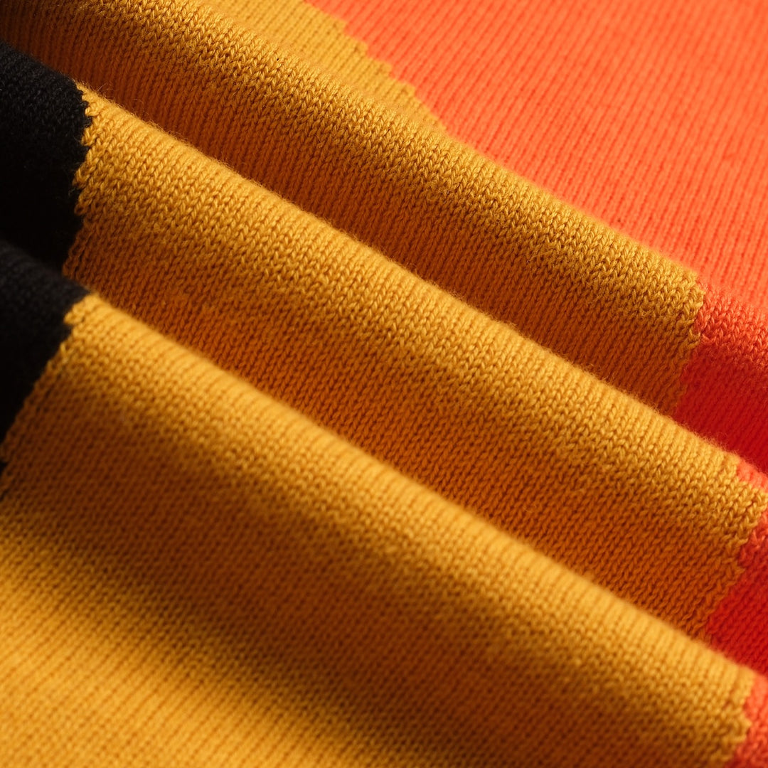 Women's black vintage striped knitted skirt