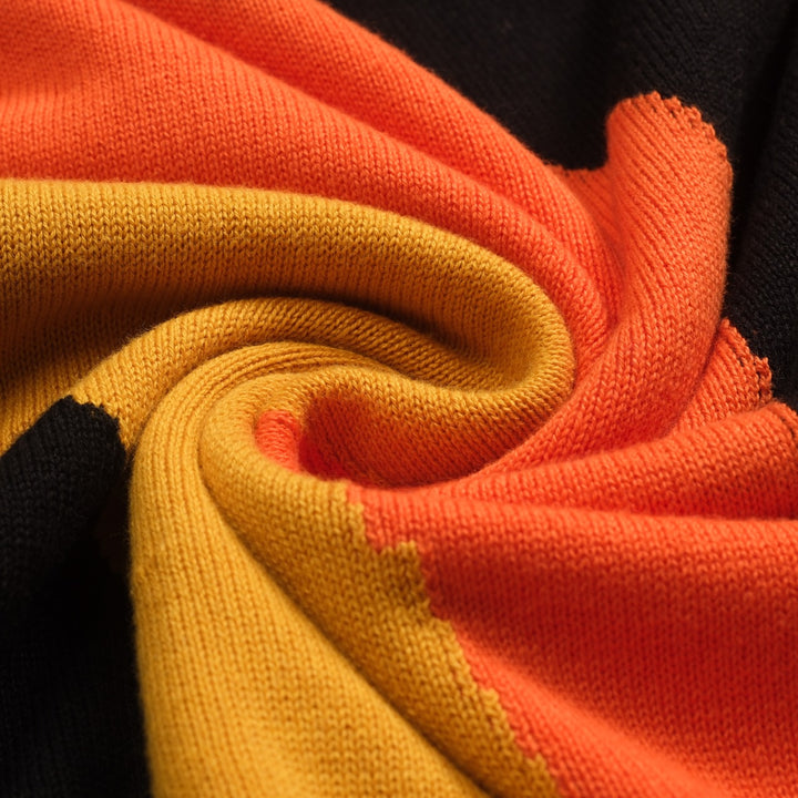 Women's black vintage striped knitted skirt