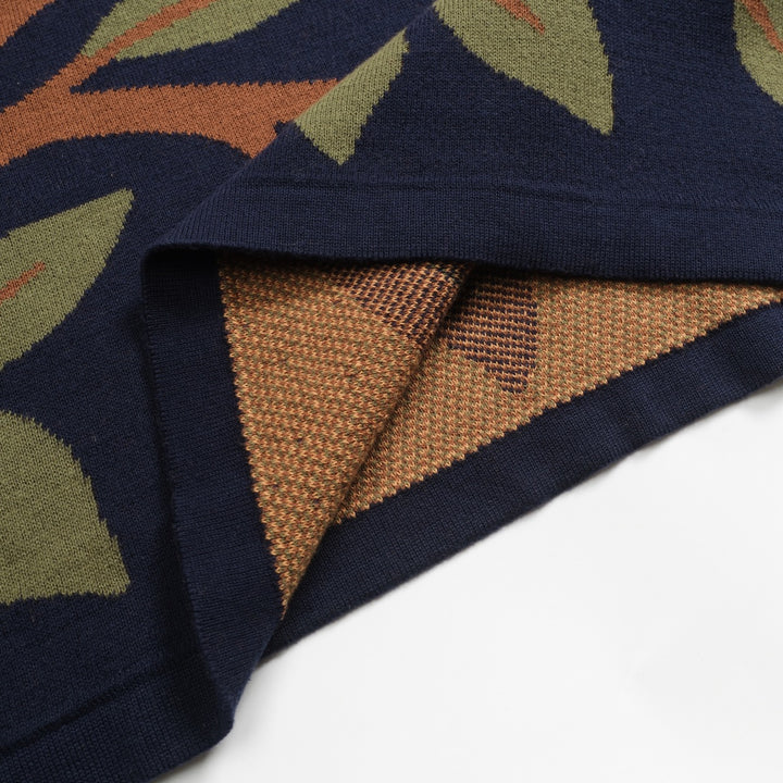 Women's navy vintage squirrel knit skirt