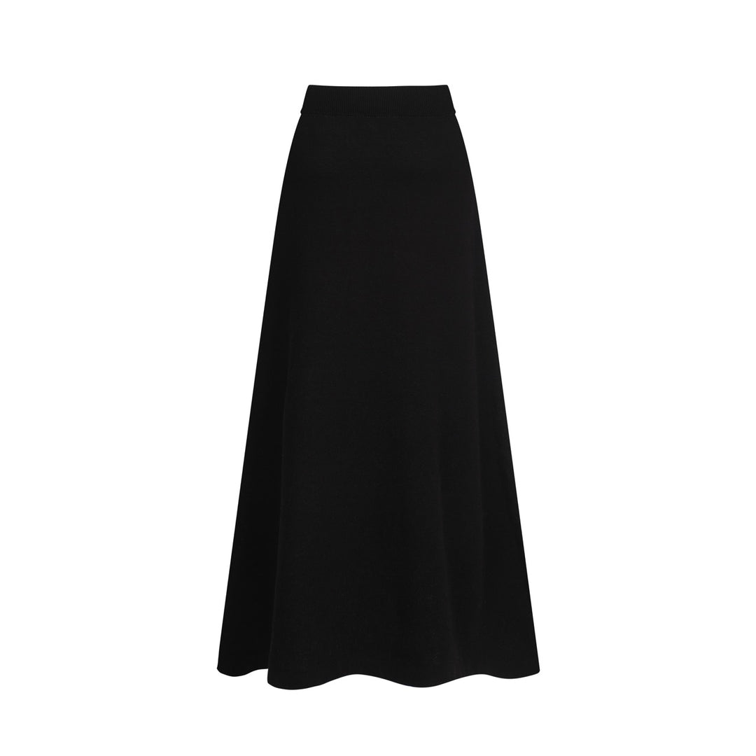 Saia feminina preta retrô floral estampada