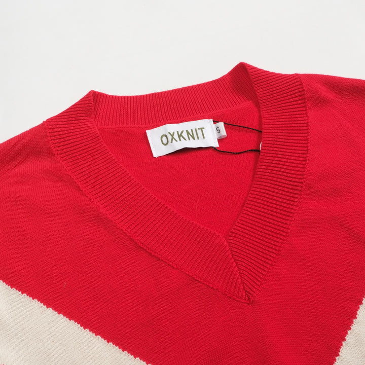 Ανδρικό πλεκτό με καρό κόκκινο διαμάντι