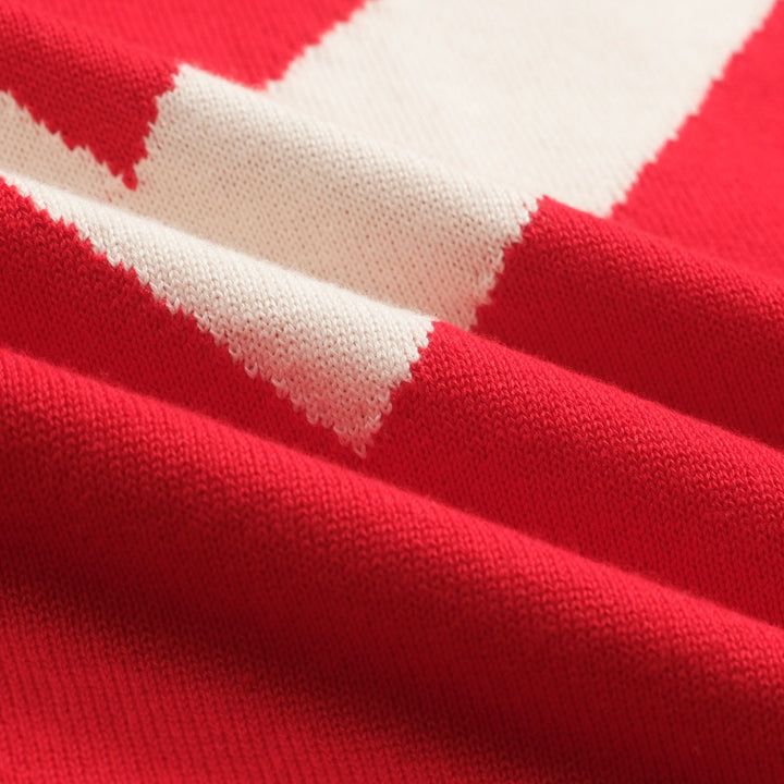 Ανδρικό πλεκτό με καρό κόκκινο διαμάντι