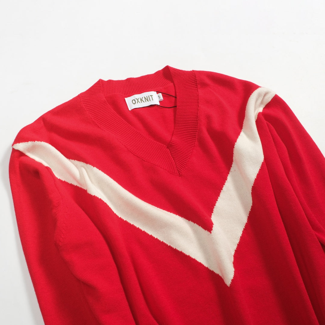 Ανδρικό πλεκτό με καρό κόκκινο διαμάντι