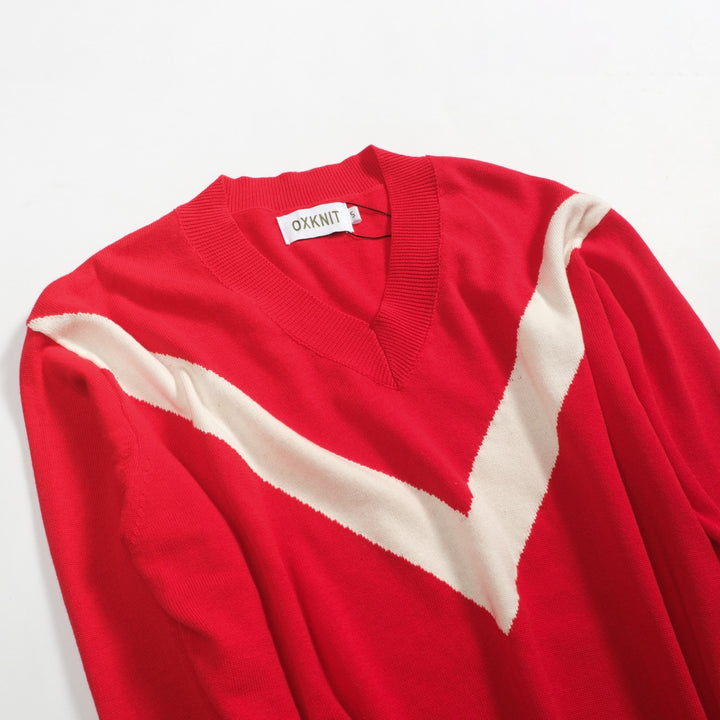 Ανδρικό πλεκτό με καρό κόκκινο διαμάντι