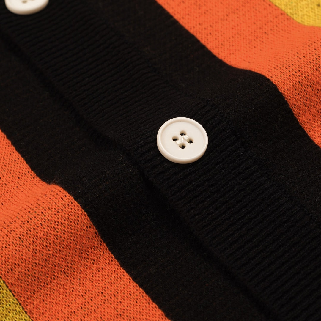 Men's black geometric vintage knit cardigan