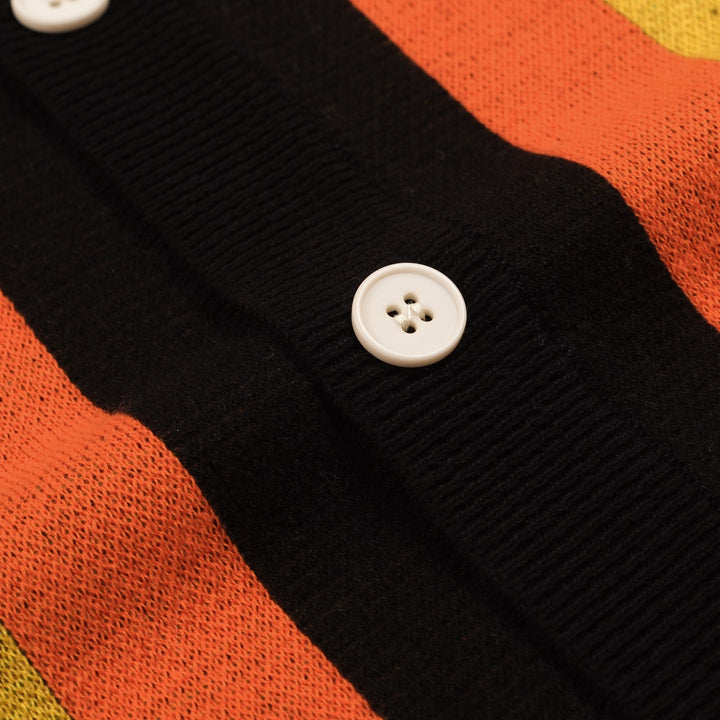 Men's black geometric vintage knit cardigan