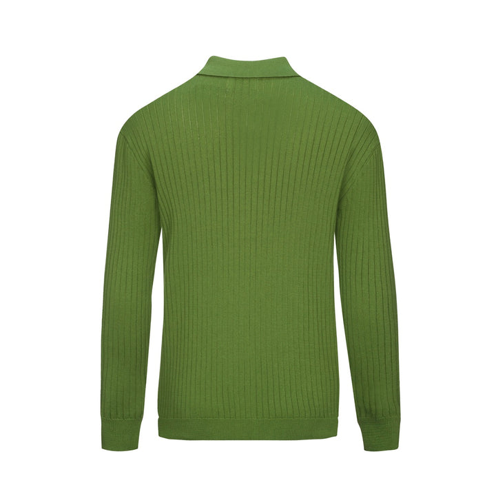 Men's green pit bar vintage knitted cardigan