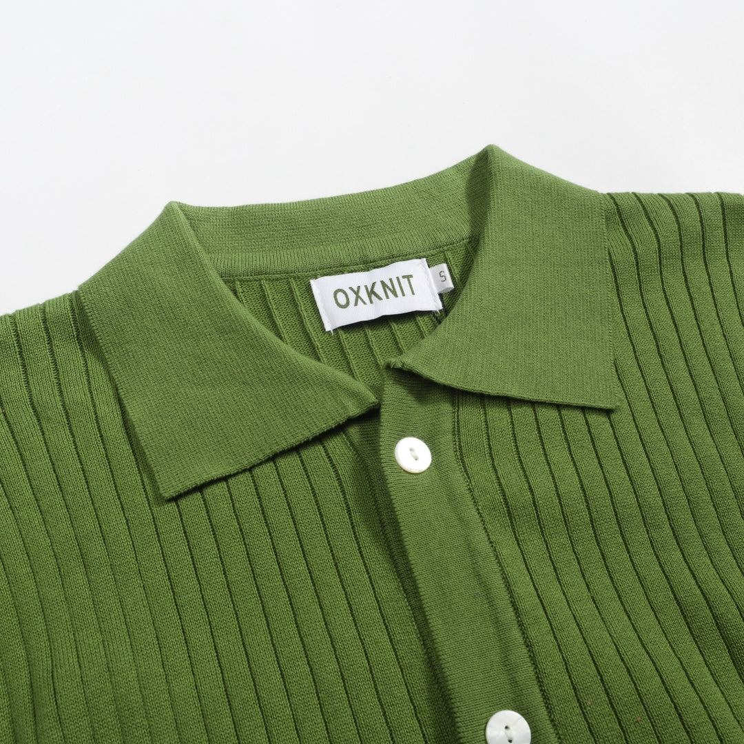 Men's green pit bar vintage knitted cardigan