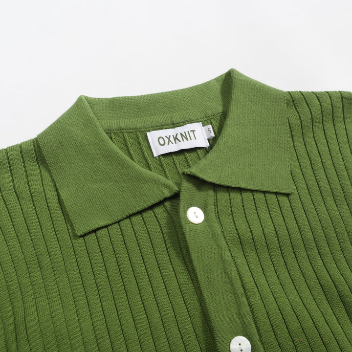 Men's green pit bar vintage knitted cardigan