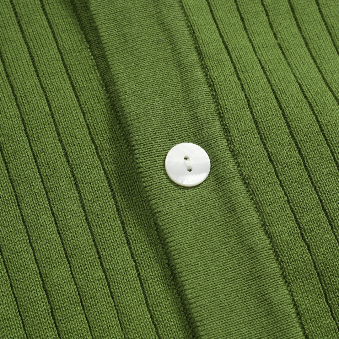 Men's green pit bar vintage knitted cardigan