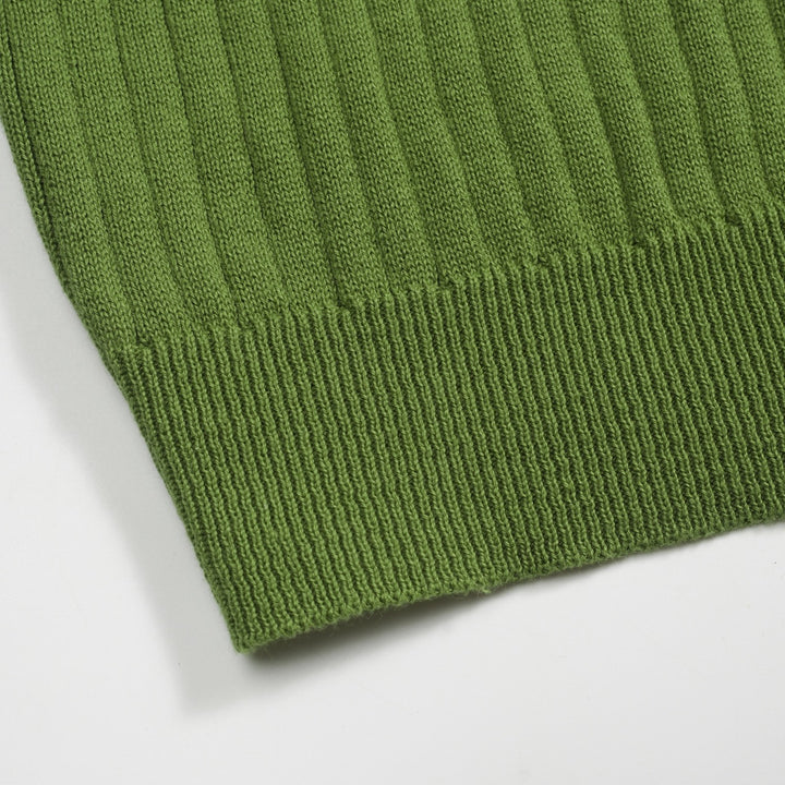 Men's green pit bar vintage knitted cardigan