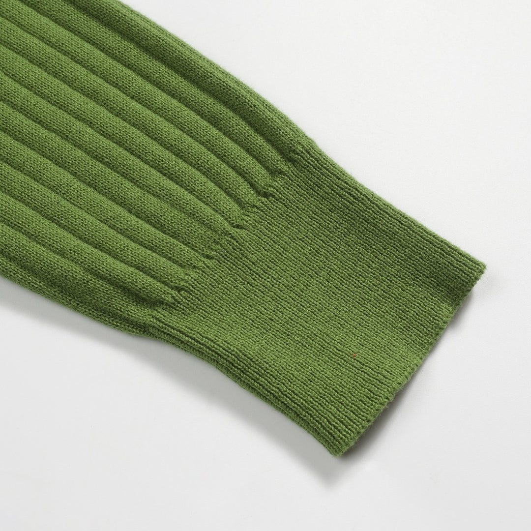 Men's green pit bar vintage knitted cardigan