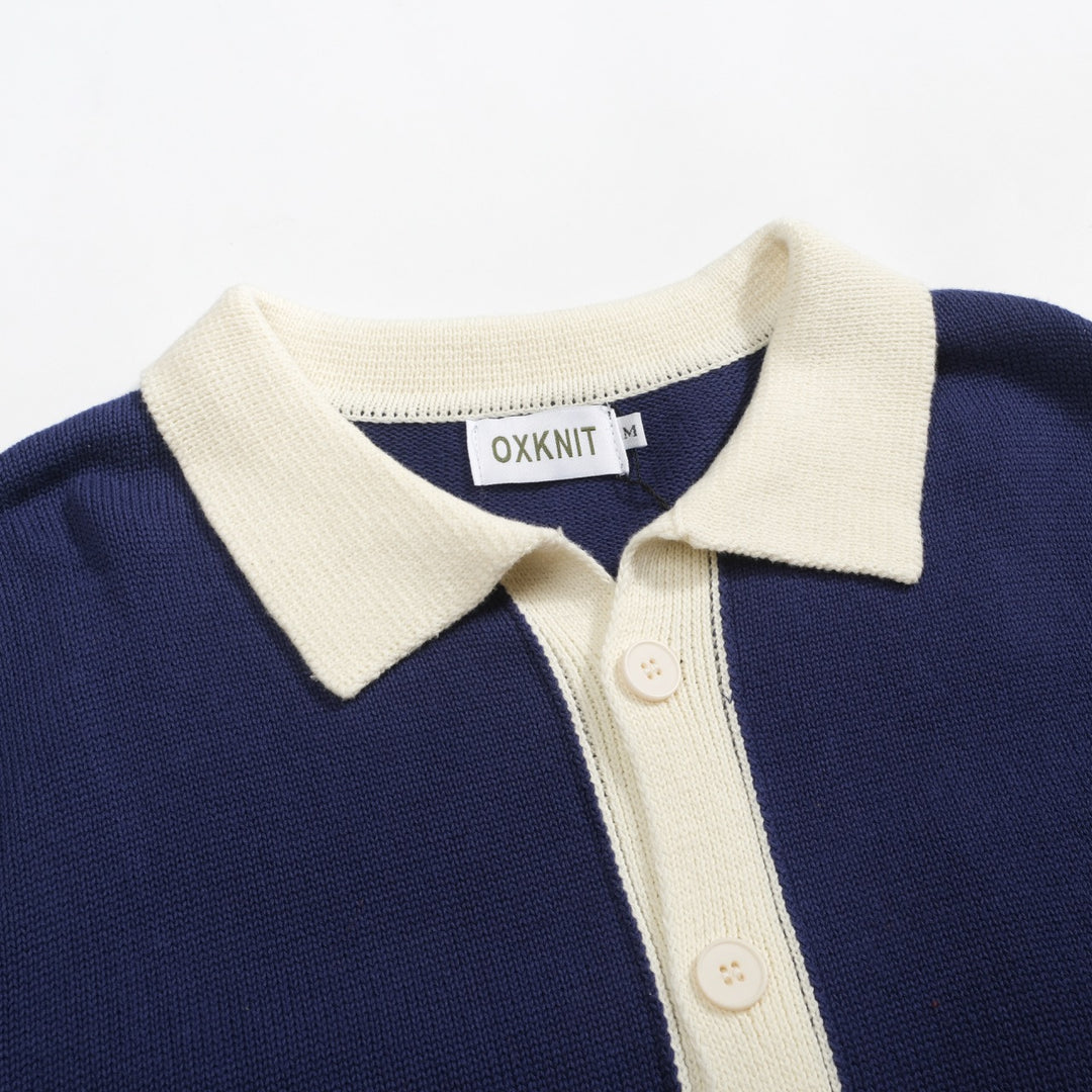 Men's navy blue vintage collegiate cardigan