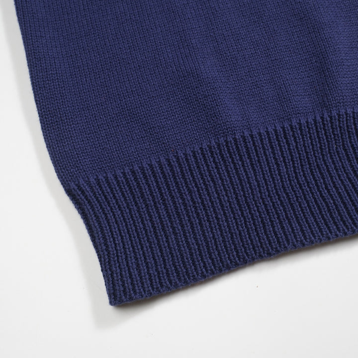 Men's navy blue vintage collegiate cardigan