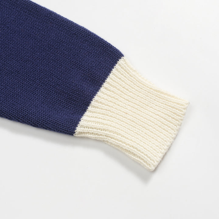 Men's navy blue vintage collegiate cardigan