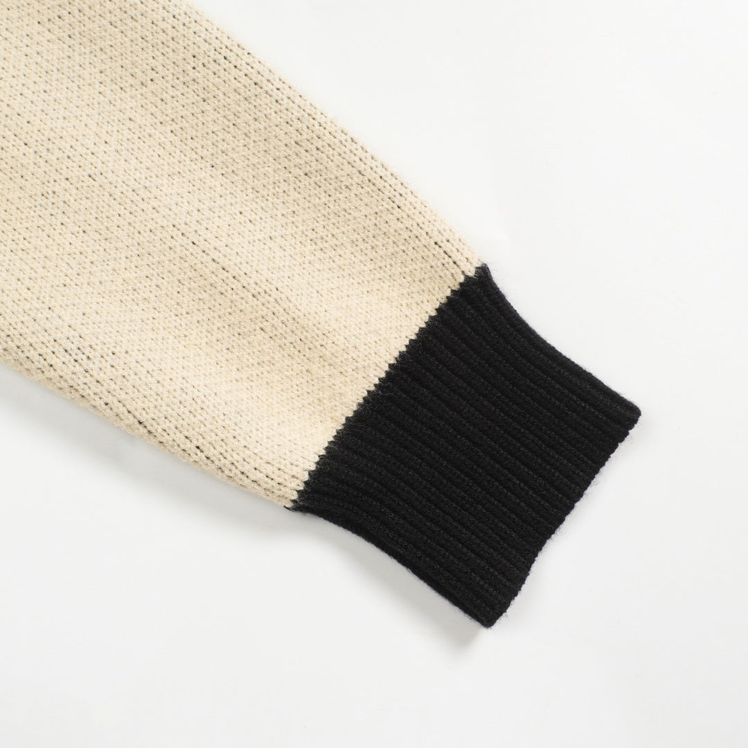 Ανδρικό μπουφάν πουλόβερ από πλεκτό βερίκοκο αστέρι ζακάρ