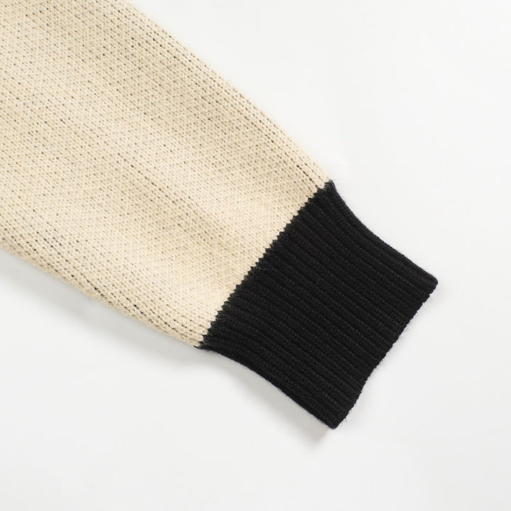 Ανδρικό μπουφάν πουλόβερ από πλεκτό βερίκοκο αστέρι ζακάρ