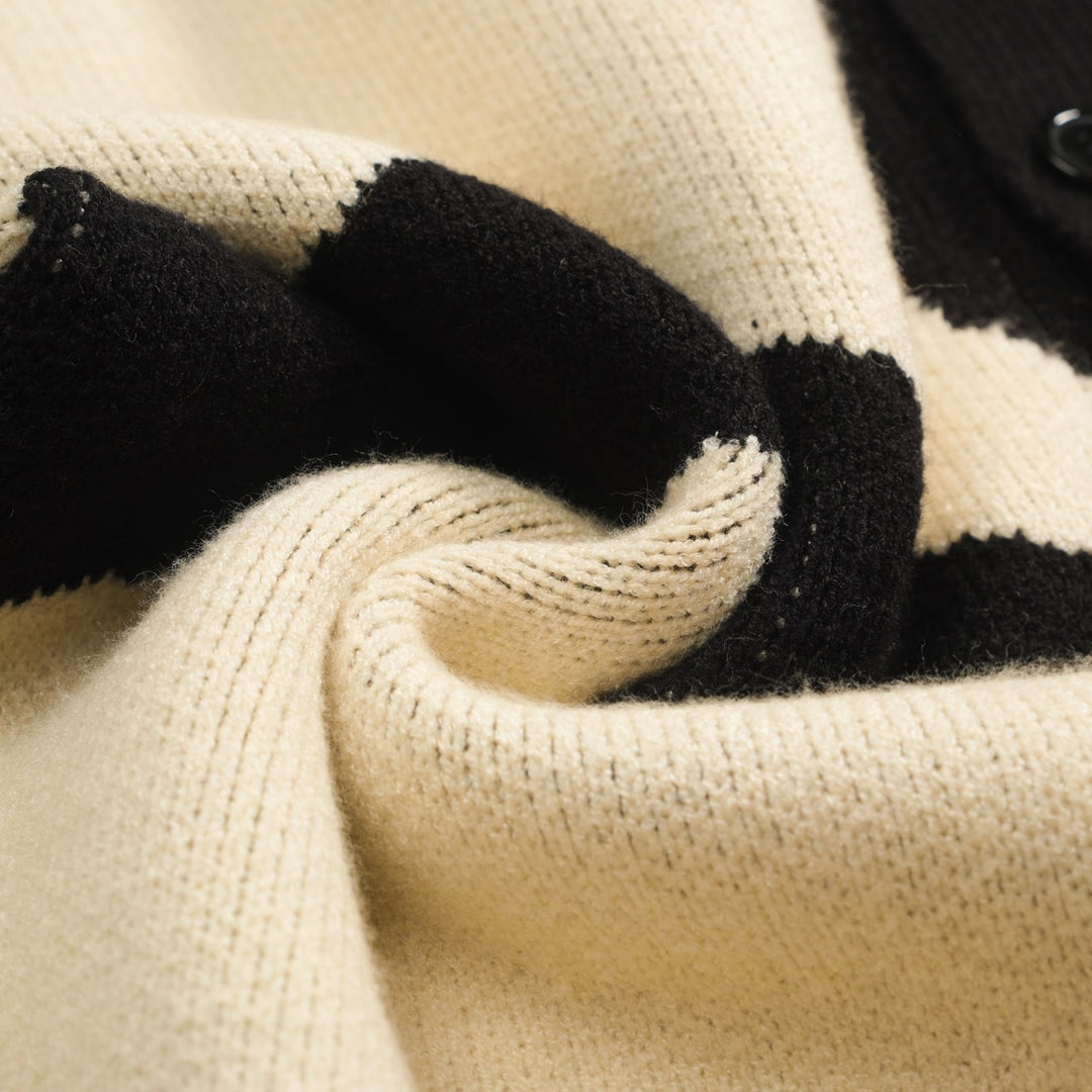 Ανδρικό μπουφάν πουλόβερ από πλεκτό βερίκοκο αστέρι ζακάρ