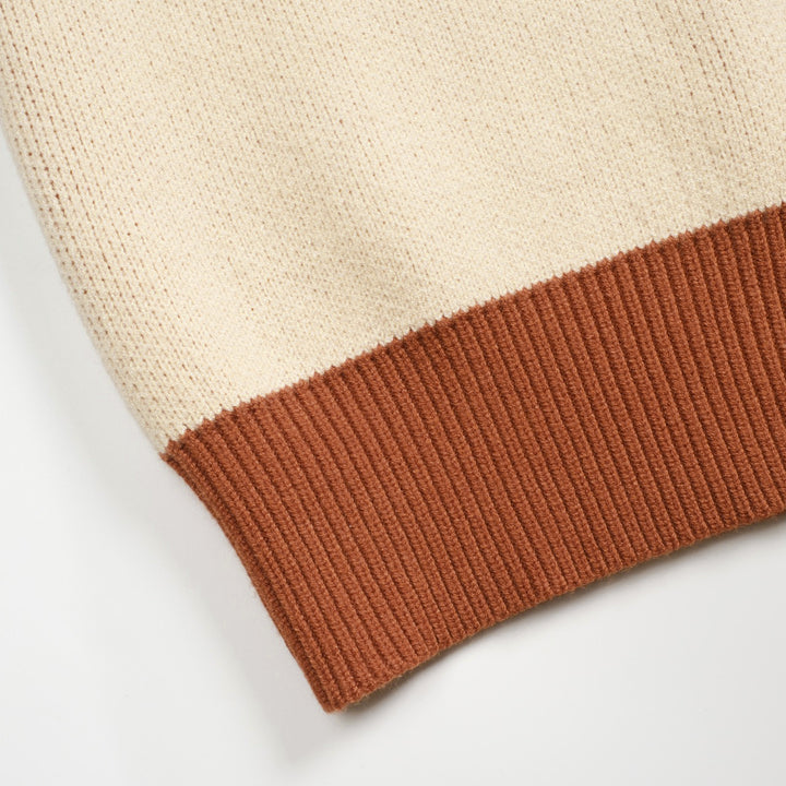 Men's khaki cactus striped jacquard sweater coat