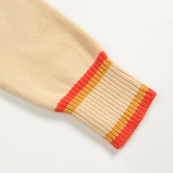 Men's multicolor striped jacquard sweater coat