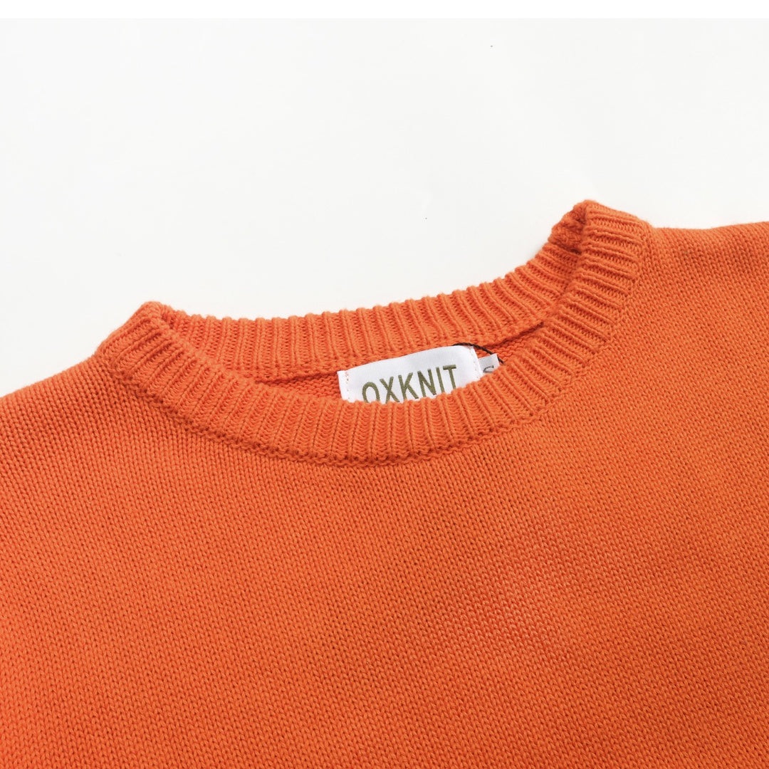 Women's orange vintage cat jacquard knitwear