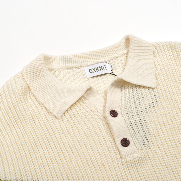 Camisa pólo retrô masculina verde com gola V e cor bloqueada