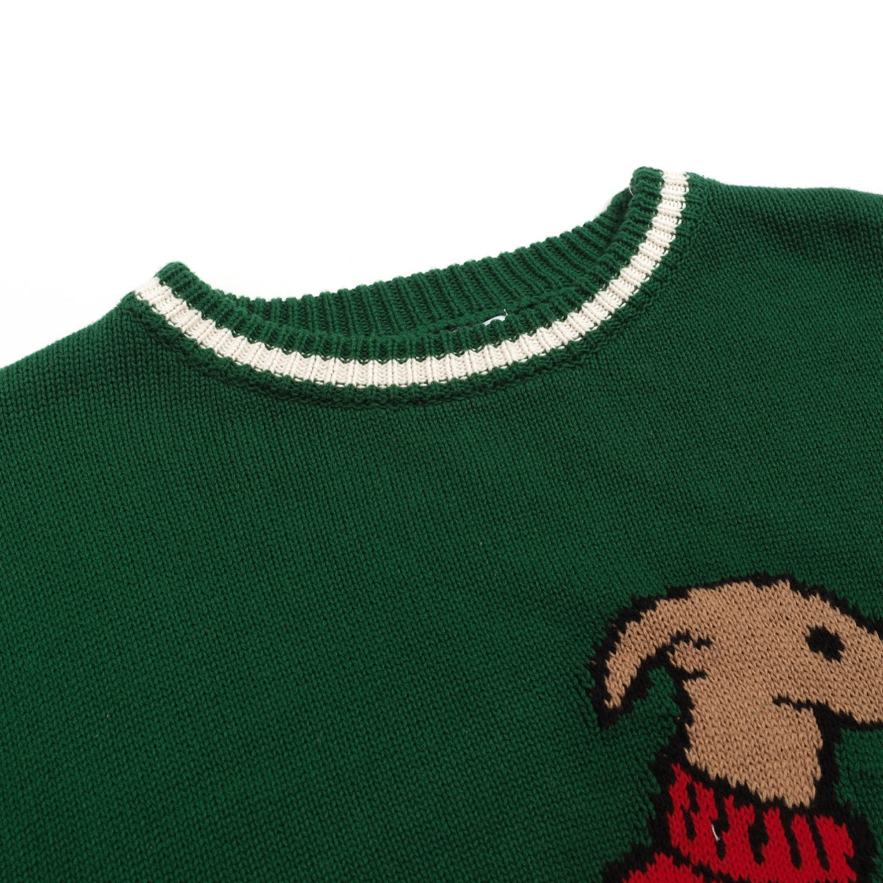 Men's green dog jacquard vintage knitwear – OXKnit