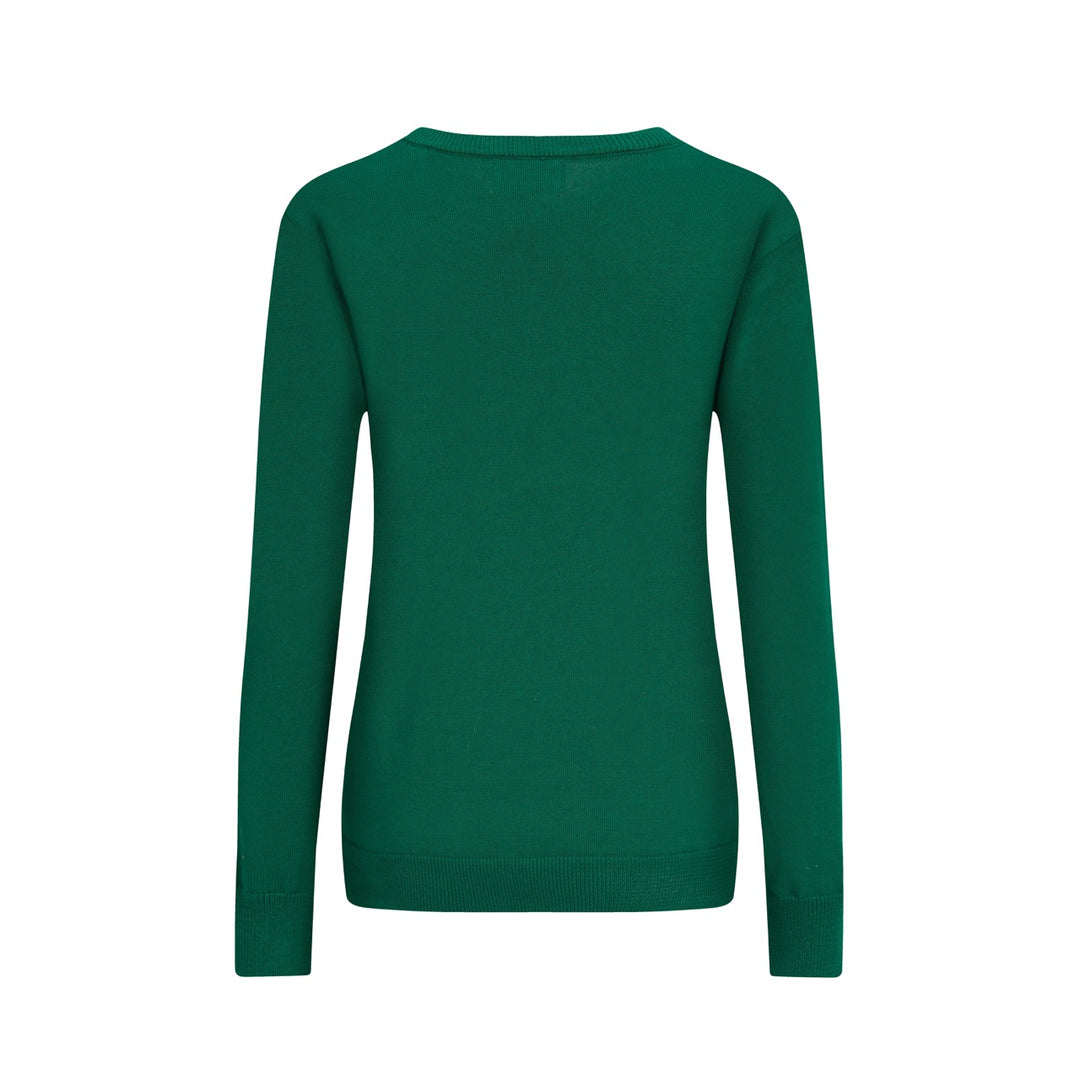 Grønt lynmønster for kvinner i jacquardstrikk