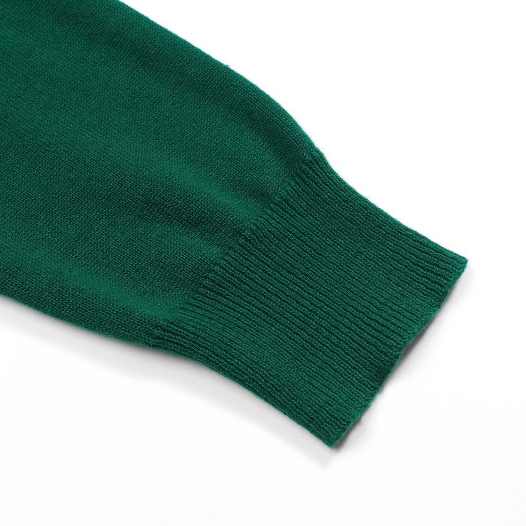 Grønt lynmønster for kvinner i jacquardstrikk