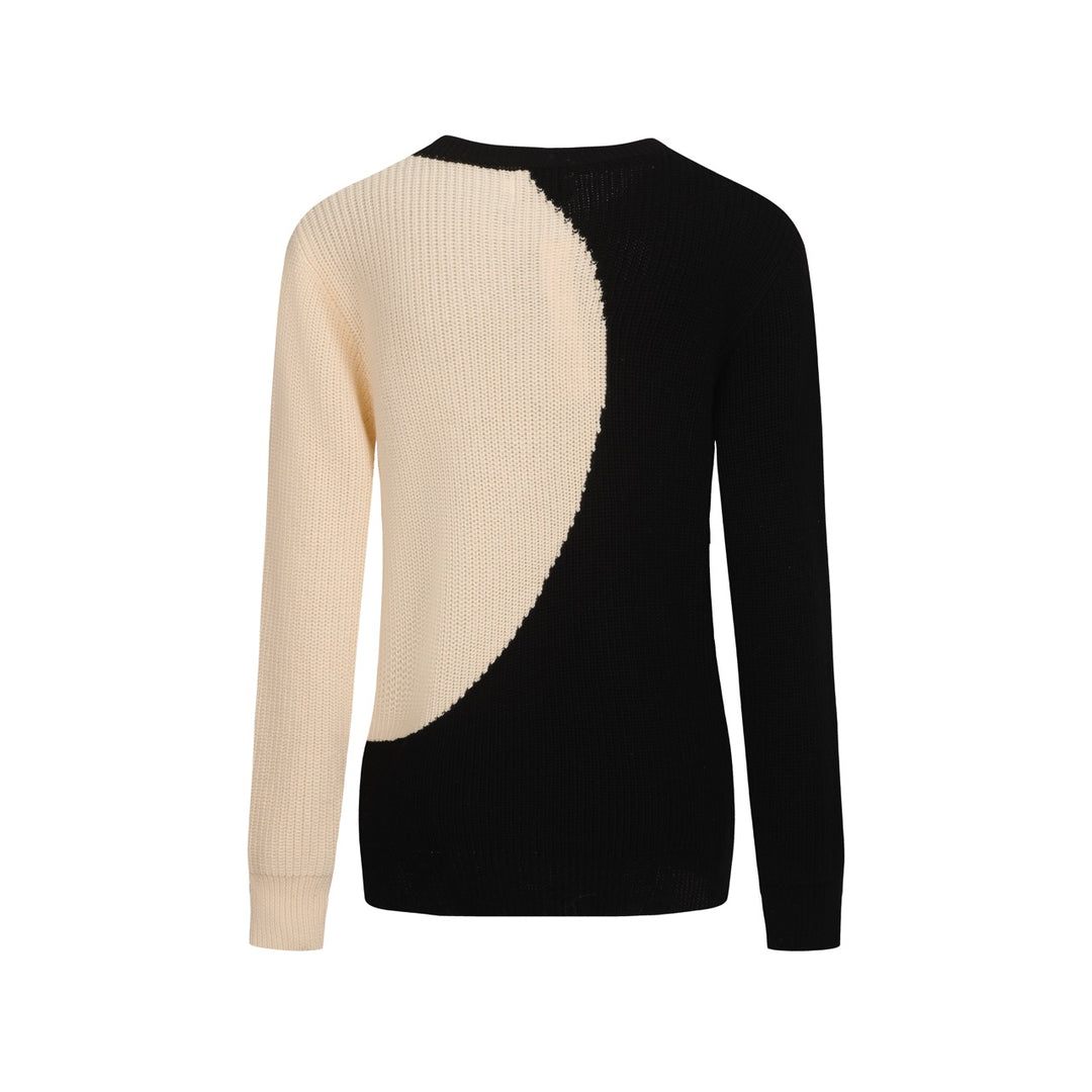 Women's black collage art vintage knitwear