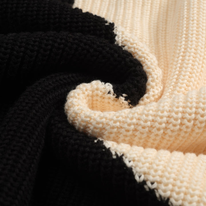 Women's black collage art vintage knitwear