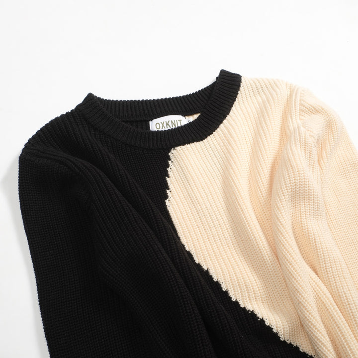 Women's black collage art vintage knitwear