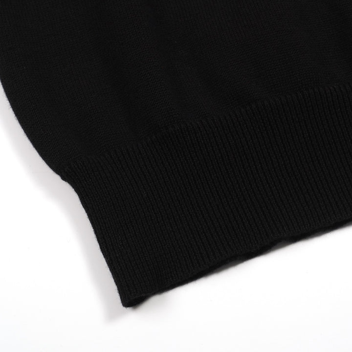 Women's black vintage pattern striped knitwear