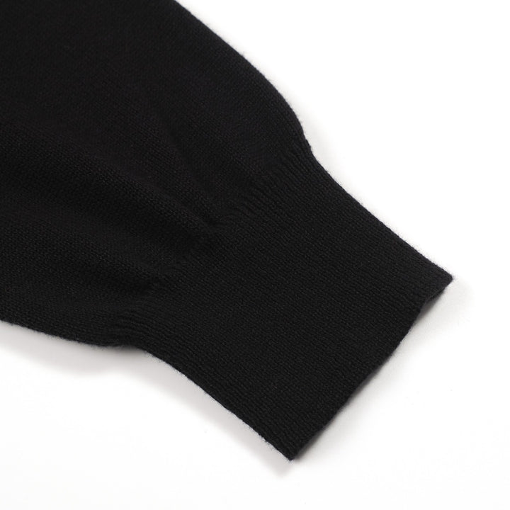 Women's black vintage pattern striped knitwear