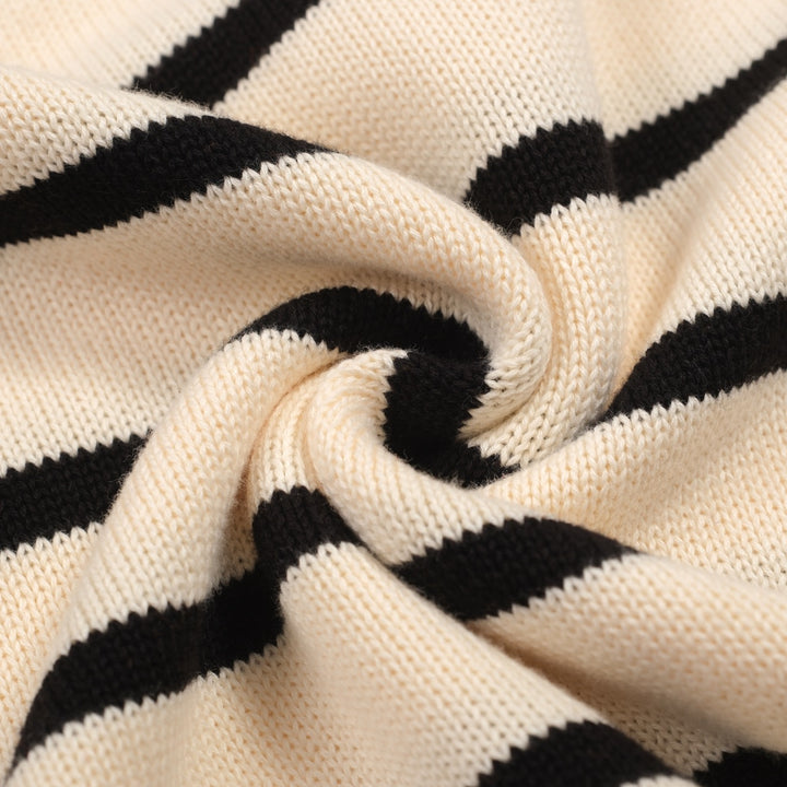 Women's khaki striped jacquard vintage knit skirt