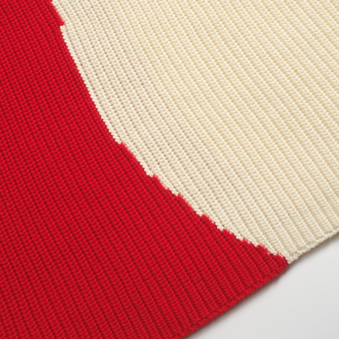 Women's red striped jacquard vintage skirt